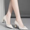 Classic White Block Heels