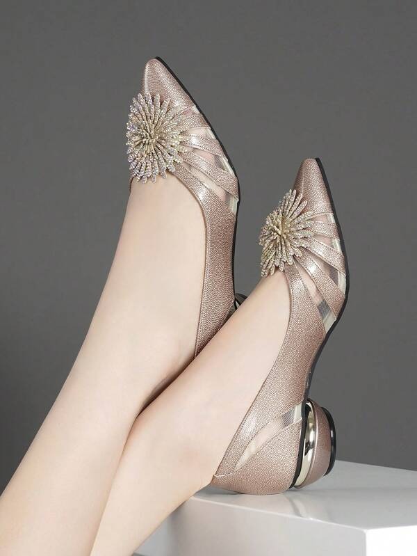 Champagne Floral Detail Heels